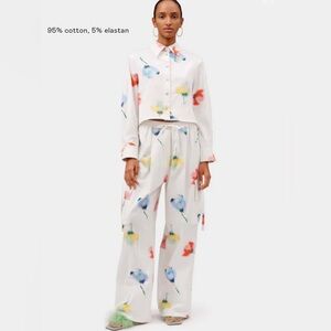 NWT Sleeper Set Safari Crop Shirt and Cargo Pants in Flower Print Small/Medium